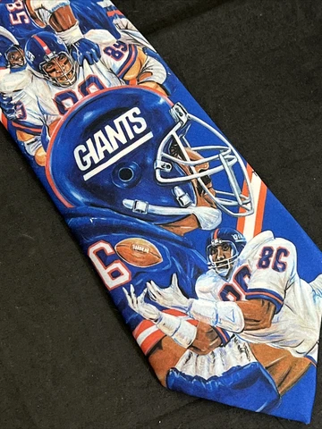 New York Giants NFL Ralph Marlin Mens Licensed Neck Tie Vintage 1990 Cover