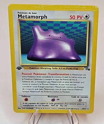 2000 Pokémon TCG - METAMORPH - 1st Edition Base Set 18/62 - MP - FRENCH Version - Image 1 of 3