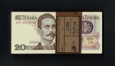 POLAND 20 ZLOTYCH P-149 1982 x 100 Pcs Original Polish Bank Bundle Lot UNC NOTE - Image 1 of 4