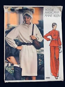 Vogue Americana Anne Klein Sewing Pattern #2990 Dress Pants Uncut 14