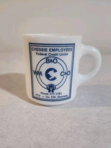 Chessie Employees Federal Credit Union / 1978 White Milk Glass Mug - Picture 1 of 6