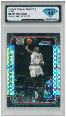 2003-04 Bowman R&S cromo Kevin Garnett #60 X-Fractor/150 💎 DSG 10 gemas como nuevo Foto 1 de 2