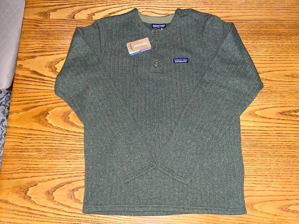 Patagonia Better Sweater Green Henley Rib Knit Fleece Pullover Mens XL STY 25305