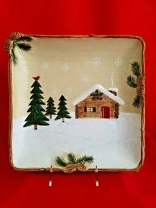 St Nicholas Square Heartland Square Platter 11 1/2" Christmas Winter - Picture 1 of 5