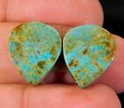 14CT NATURAL MINING TURQUOISE PAIR PEAR CABOCHON EARRING GEMSTONE 17x14MM BA=050
