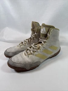 Adidas Tech Fall 2.0 White/Gold Wrestling Shoes FZ5389 Size 8.5 Used - Picture 1 of 14