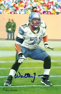 WALTER JONES AUTOGRAPHED SIGNED GOAL LINE ART POSTCARD CARD SEAHAWKS MCS - Picture 1 of 3