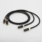 Pair RCA Cable OCC Copper Audio Video Line with Brass Gold Plated HIFI RCA Plugs