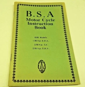 1934 BSA Motorcycle Instruction Book - Bild 1 von 1