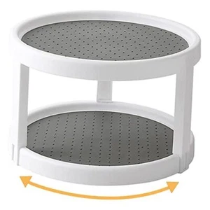 Lazy Susan Organizer, 2 Tier Non Skid Spice Rack Turntable,360 2-Tier, 10-Inch - Picture 1 of 8