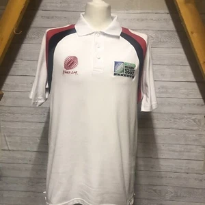 England Rugby White Polo Shirt Rugby World Cup France 2007 Size Large L Cotton - Picture 1 of 11