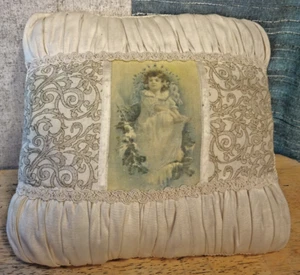 Vintage Special Place/Tender Heart Treasures Vintage Engel Kind 10" Kissen - Bild 1 von 4