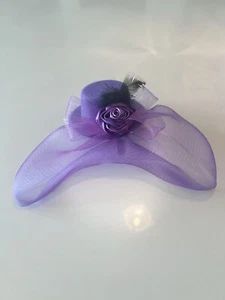 Church Womens Wedding Cocktail Hat Womens Party Fashion Hair Accessories Purple - Picture 1 of 7