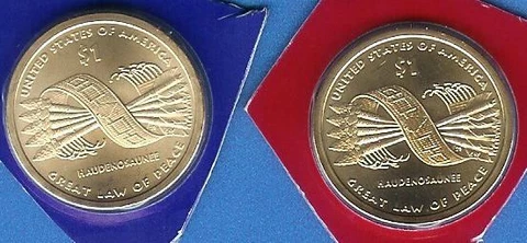 2010 P D BU Satin Sacagawea Native American Dollars-2 Coins Cover