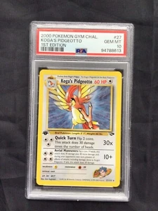 Pokemon: Gym Challenge 1st Edition Rare: Koga's Pidgeotto 27/132 PSA 10 - Foto 1 di 6