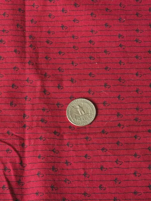 1/2 Yd Red Lines with Blooms #2485 Lisa Seely For Robert Kaufman Fabric - Image 1 of 2