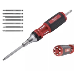 Milwaukee 9-In-1 Ratchet Multi-Bit Screwdriver Universal 4932471598 - Picture 1 of 4