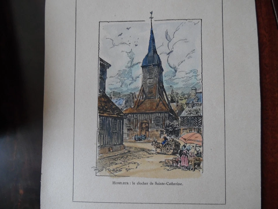 Honfleur - Estampe de 1937 - Sainte-Catherine - Illustration de G. Conrad - - Photo 1/1