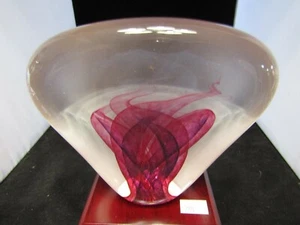 Vintage Art Glass- Paperweight- Red Fire- Signed Neil Duman  ~ 6.5” x 4.75” - Picture 1 of 10