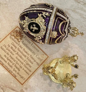Amethyst Egg Faberge Egg Ornament Fabergé Handpainted egg Swarovski 24k Gold