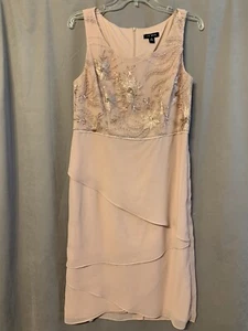 Le Bos Sleeveless Sequined Tiered Dress~ Mauve~Size 8 - Picture 1 of 5