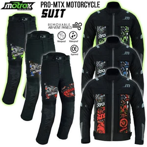 Motorcycle Race Suit Cordura Motorbike Jacket Trousers Armoured 100% Waterproof - Picture 1 of 21