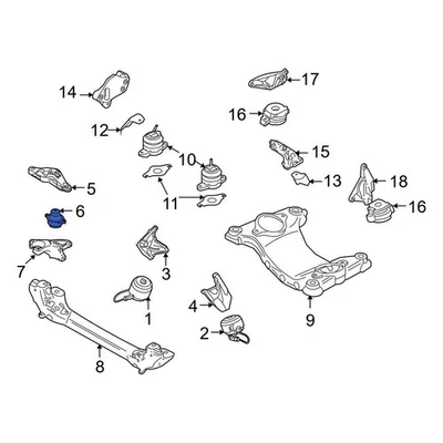 For Audi S8 2007-2009 Audi 4E0199267S Engine Cradle Insulator - Image 1 of 2