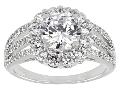 Anillo Bella Luce Circonita Cúbica Blanca Platino 950 Sobre Plata de Ley 925 Talla 6 Foto 1 de 4