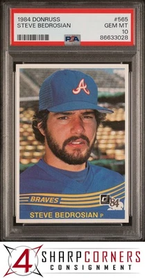 1984 DONRUSS #565 STEVE BEDROSIAN BRAVES PSA 10 - Image 1 of 2