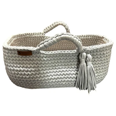 Colchão removível Finn and Emma berço Latte Moses cesta crochê orgânico - Imagem 1 de 4