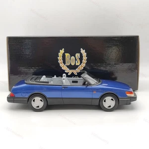 BOS 1:18 Saab 900 Cabrio 1987 Blue BOS165 Resin Model Car Limited Collection - Picture 1 of 8