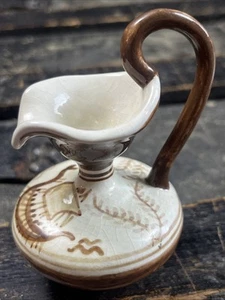 Keramik Keramikos Hand Painted Miniature Viking Pitcher Antique Beautiful 3.5" - Picture 1 of 6