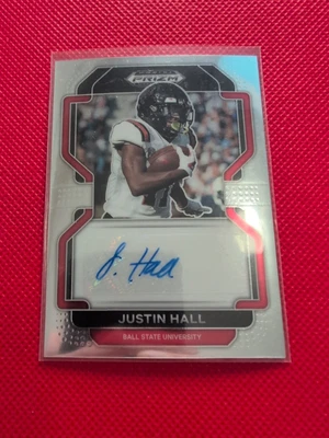 2023 Panini Prizm Draft Picks Justin Hall Auto 2022 Silver AU #RA-JHA Card - Image 1 of 2