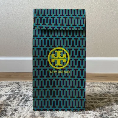Мгновенная застежка-крючок с логотипом подарочной сумки Tory Burch синий клапан 13x6,75x4,75 - Изображение 1 из 4