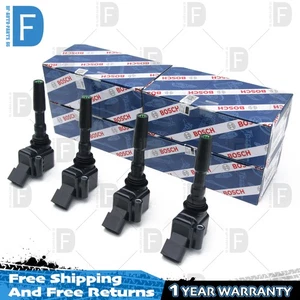 4PCS BOSCH Ignition Coil Spark Plug For Audi A3 A1 VW Golf Jetta EA211 1.4T 1.6L - Picture 1 of 4