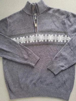 Хлопковый свитер Dockers на четверть молнии синий вересковый мужской размер L - Изображение 1 из 4