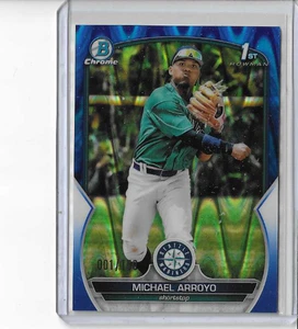 2023 Bowman Chrome  Blue Raywave Refractor Michael Arroyo  RC  1/150 - Picture 1 of 1