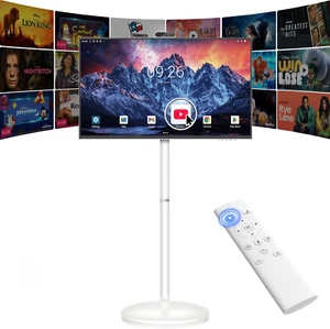 32 Inch Smart Portable Monitor Touch Screen, Rolling TV on Wheels, Android 13, 1 - Picture 1 of 7