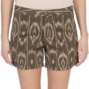 Dylan by True Grit Womens Woven Printed Chino Shorts, Brown, Size 4 - Picture 1 of 2