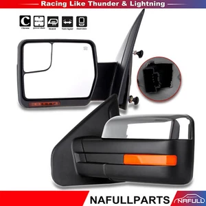 For 07-14 F150 LH Chrome Driver Side View Mirror Power Heated Turn Signal Towing - Picture 1 of 6