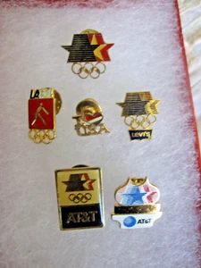 Official 6 Los Angeles Olympics Trading Pins Pin Backs - Picture 1 of 11