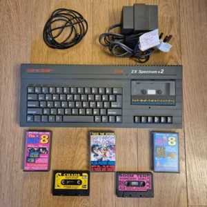Sinclair ZX Spectrum 128k Plus +2 Refurbished Computer Bundle Tested Working - Photo 1/15