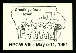 National Postcard Week 1991 Pigs Farm Barn Corn Royal Iowa IA - Picture 1 of 2