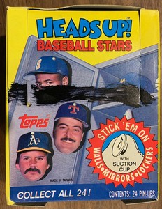 1990 Topps Heads Up! Baseball Stars (24 Pin-Ups Packs) - New Wax Box