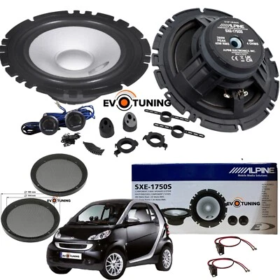 kit Casse Altoparlanti 2 Vie Woofer Tweeter+Griglie e Cavi per Smart Fortwo W451 - Immagine 1 di 4