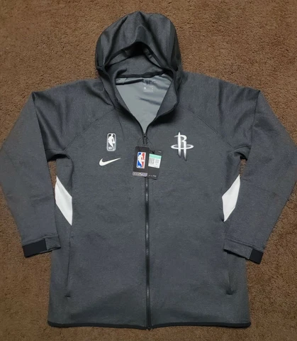 Nike Houston Rockets NBA Therma Flex Grey Showtime Hoodie Mens XL Zip On Court Cover
