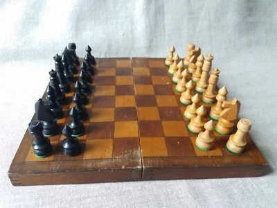 Antique Wooden Chess 1954, October, Soviet Wooden Popular USSR. Ukraine - Image 1 of 4