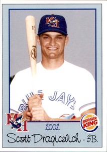 2002 Medicine Hat Blue Jays Burger King #22 Scott Dragicrvich Westlake CA Card