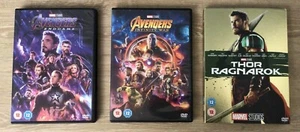 MARVEL Avengers DVD Bundle - Ragnarok, Infinity War & End Game FREEPOST - Picture 1 of 8