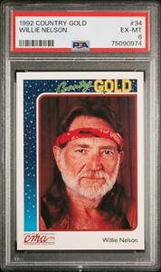 1992 Sterling Cards CMA Country Gold Willie Nelson #34 Rookie PSA 6